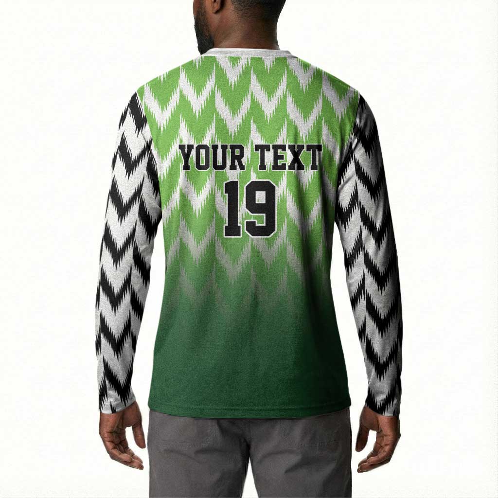 Custom Nigeria Football Button Sweatshirt The Super Eagles Rise