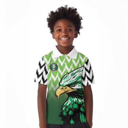 Custom Nigeria Football Kid Polo Shirt The Super Eagles Rise