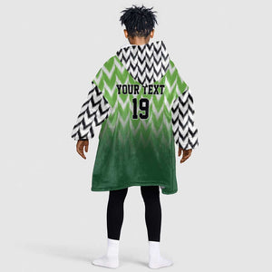 Custom Nigeria Football Kid Wearable Blanket Hoodie The Super Eagles Rise