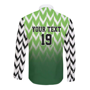 Custom Nigeria Football Long Sleeve Button Shirt The Super Eagles Rise