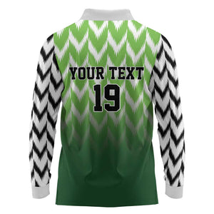 Custom Nigeria Football Long Sleeve Polo Shirt The Super Eagles Rise