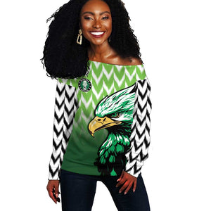 Custom Nigeria Football Off Shoulder Sweater The Super Eagles Rise