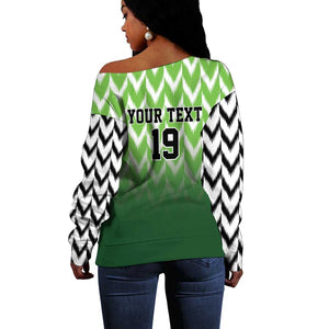 Custom Nigeria Football Off Shoulder Sweater The Super Eagles Rise