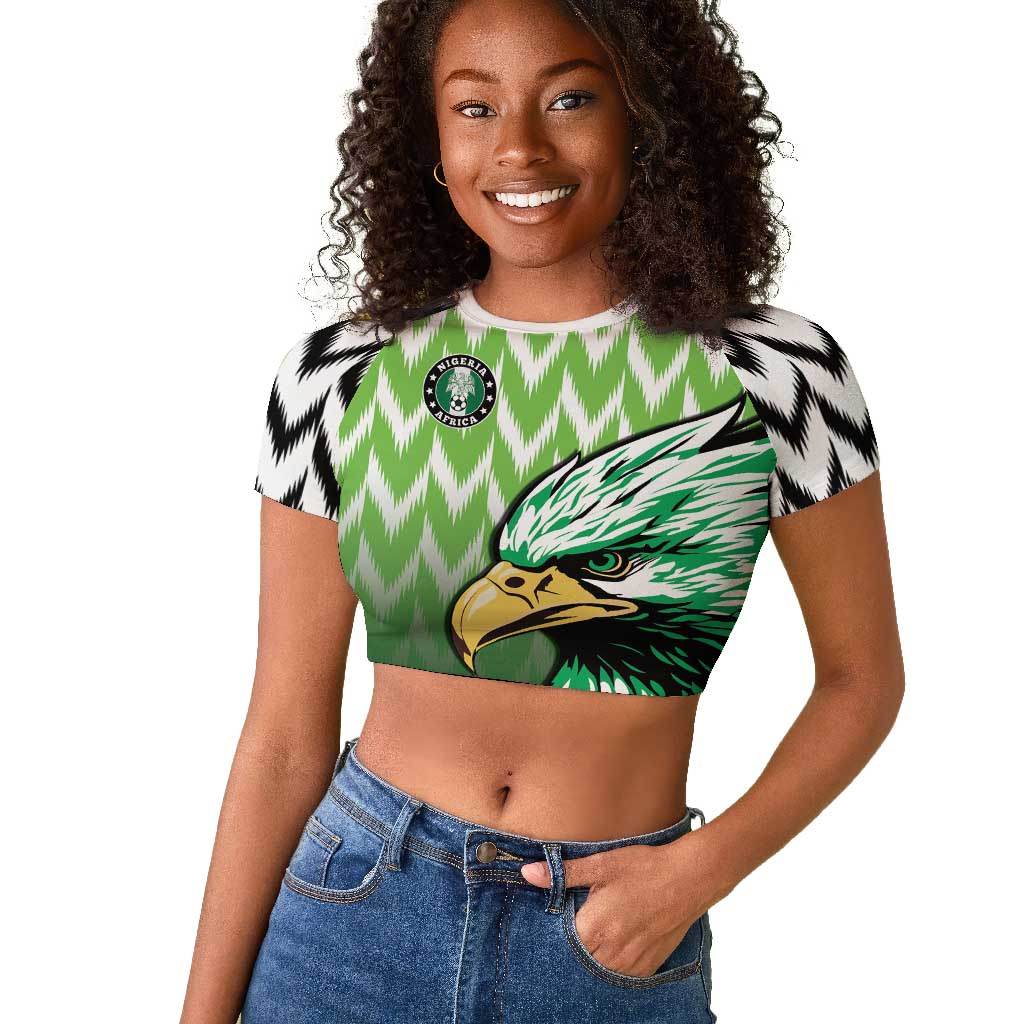 Custom Nigeria Football Raglan Cropped T shirt The Super Eagles Rise