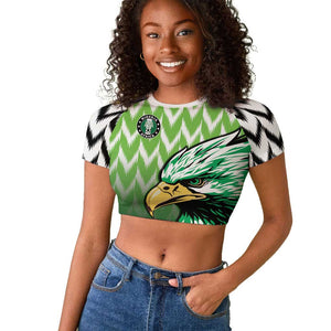 Custom Nigeria Football Raglan Cropped T shirt The Super Eagles Rise