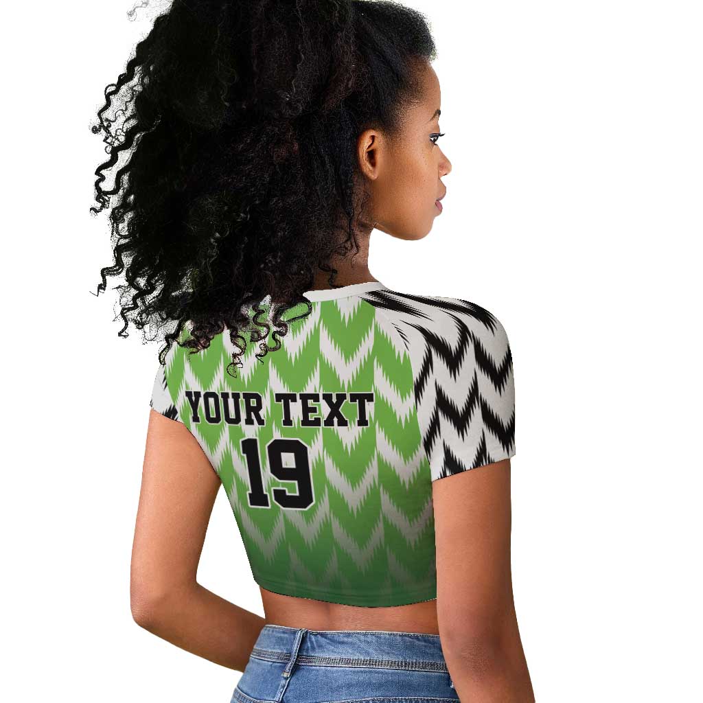 Custom Nigeria Football Raglan Cropped T shirt The Super Eagles Rise