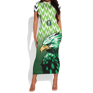 Custom Nigeria Football Short Sleeve Bodycon Dress The Super Eagles Rise