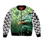Custom Nigeria Football Sleeve Zip Bomber Jacket The Super Eagles Rise