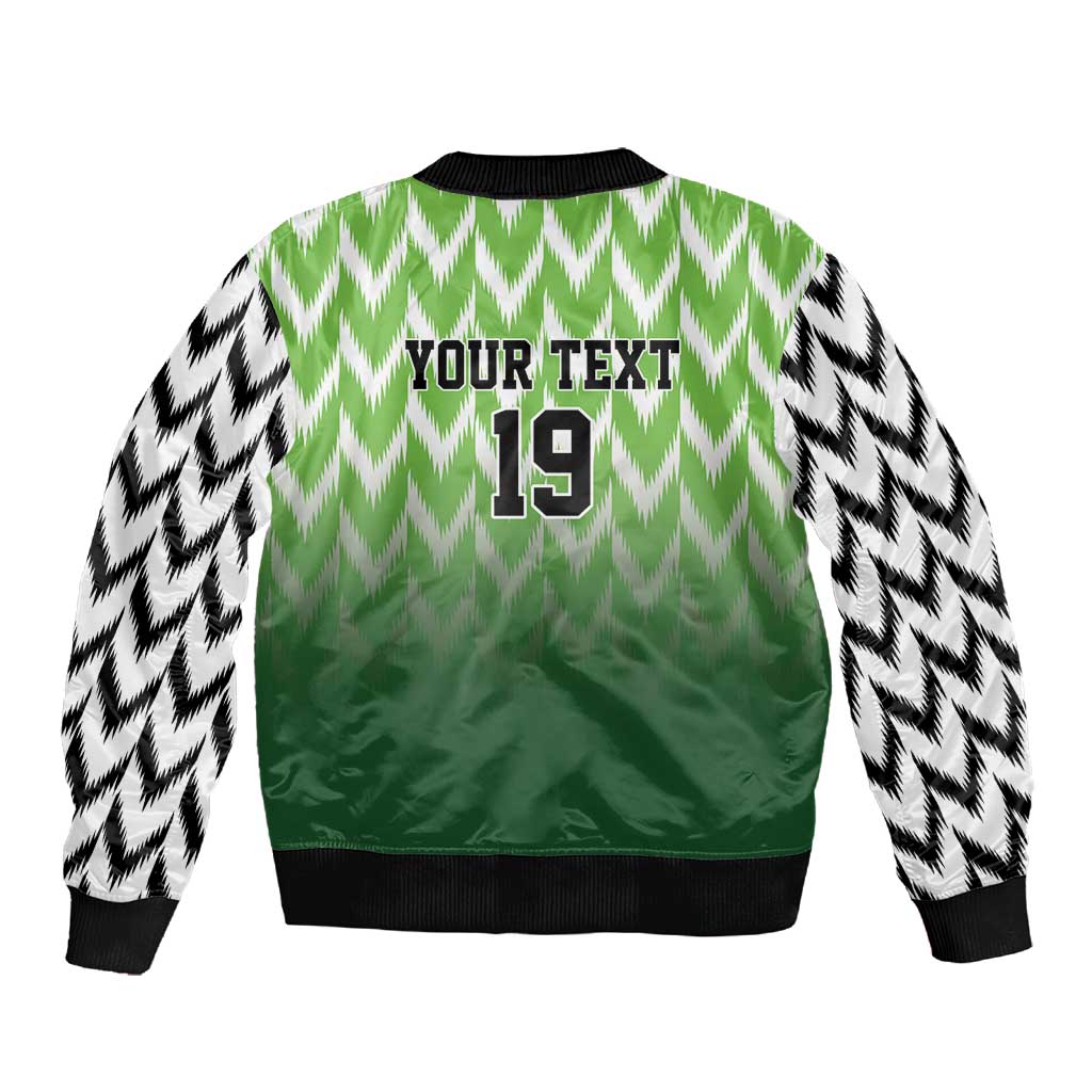 Custom Nigeria Football Sleeve Zip Bomber Jacket The Super Eagles Rise