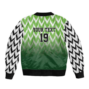 Custom Nigeria Football Sleeve Zip Bomber Jacket The Super Eagles Rise