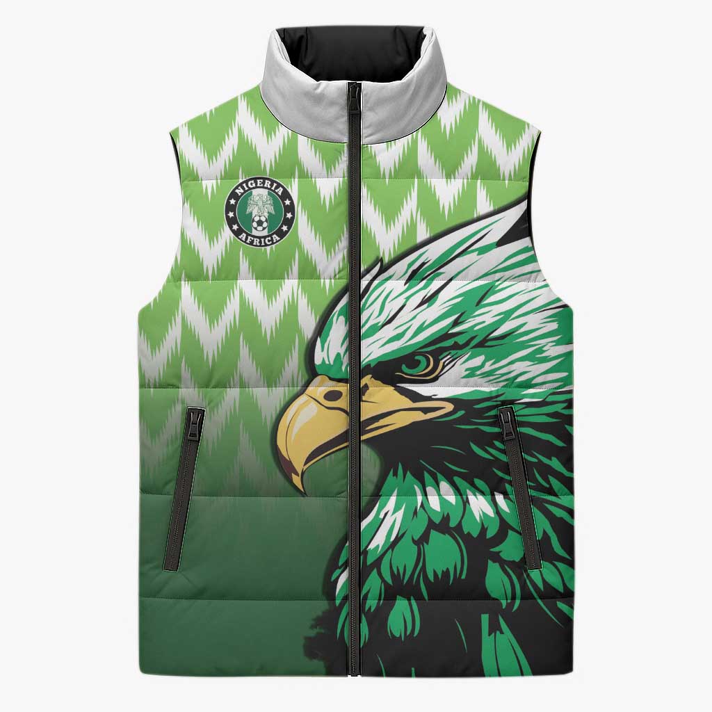 Custom Nigeria Football Sleeveless Puffer Jacket The Super Eagles Rise