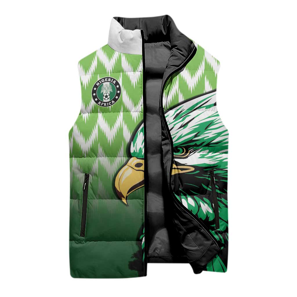 Custom Nigeria Football Sleeveless Puffer Jacket The Super Eagles Rise
