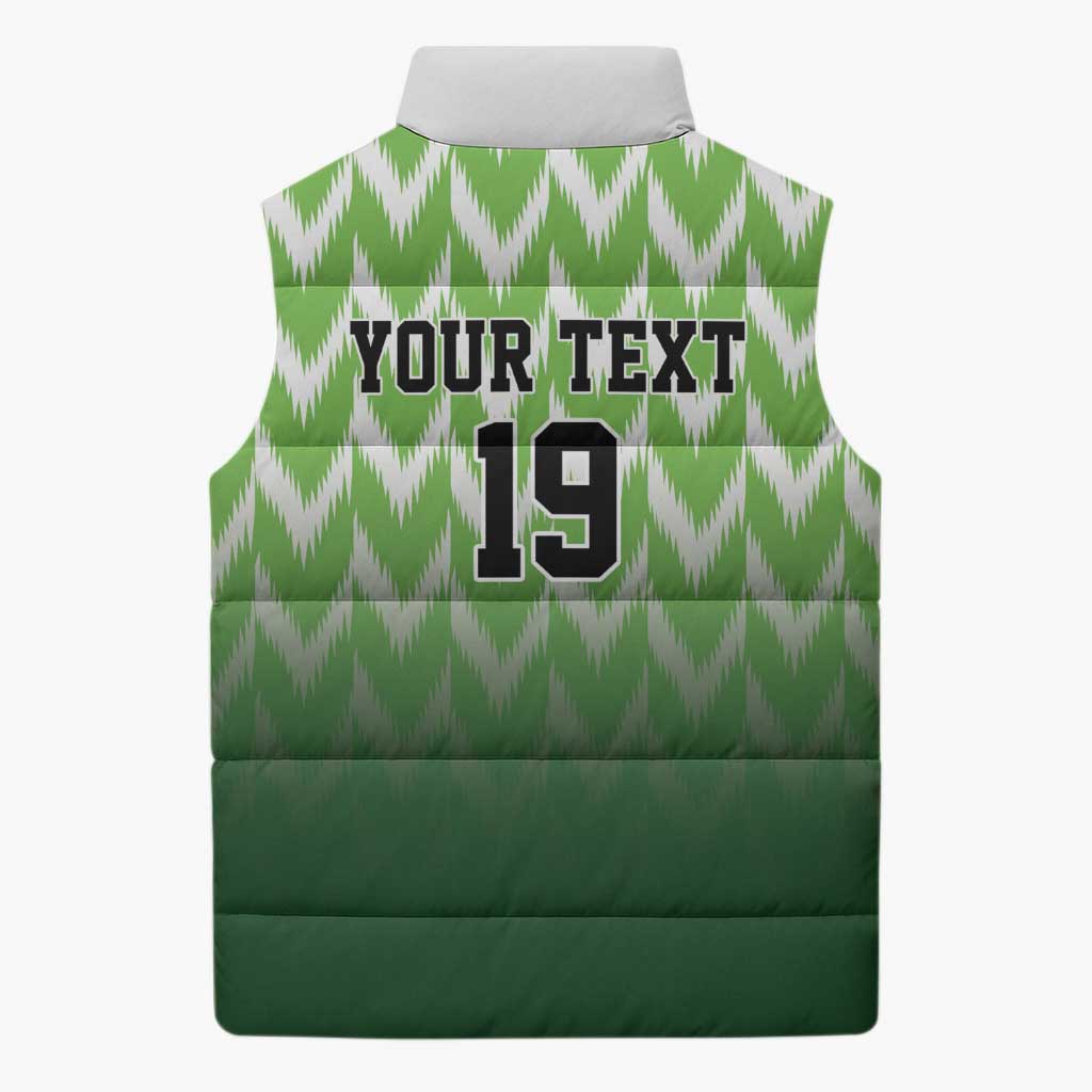 Custom Nigeria Football Sleeveless Puffer Jacket The Super Eagles Rise