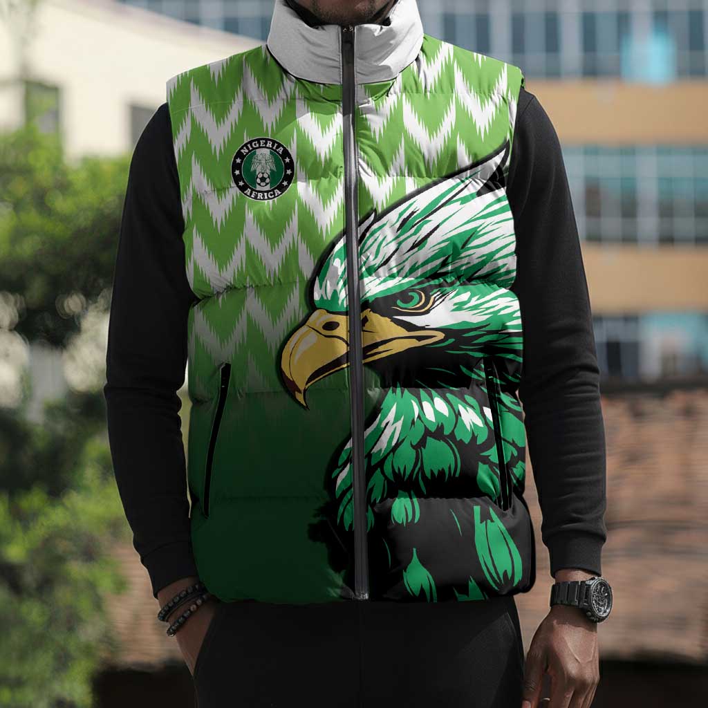 Custom Nigeria Football Sleeveless Puffer Jacket The Super Eagles Rise