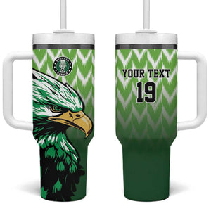 Custom Nigeria Football Tumbler With Handle The Super Eagles Rise
