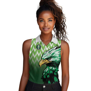 Custom Nigeria Football Women Sleeveless Polo Shirt The Super Eagles Rise