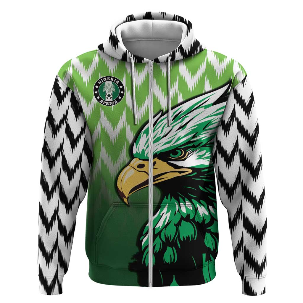 Custom Nigeria Football Zip Hoodie The Super Eagles Rise
