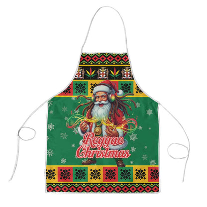 Afro-Jamaicans Christmas Apron Reggae Santa with Dreadlocks Design