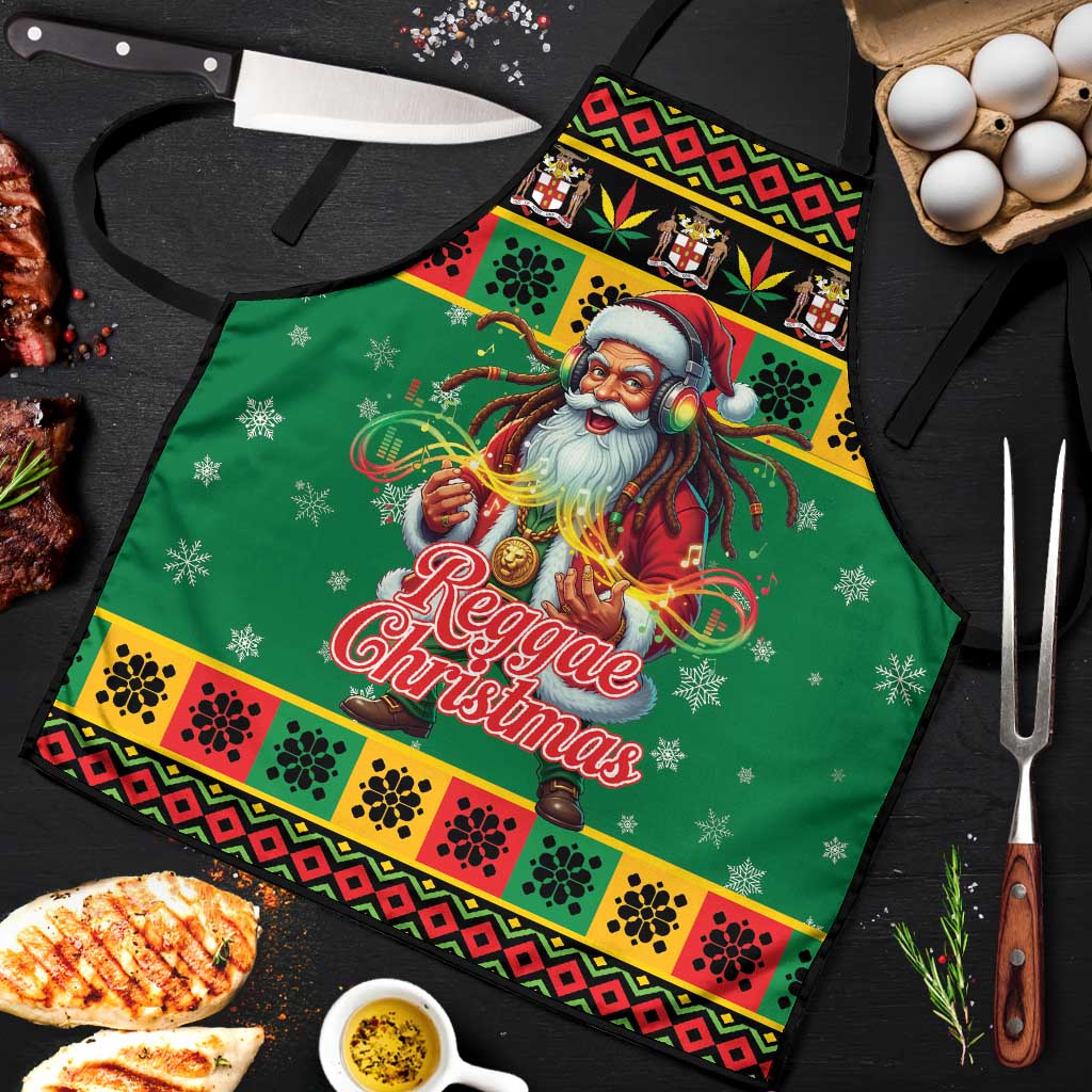 Afro-Jamaicans Christmas Apron Reggae Santa with Dreadlocks Design
