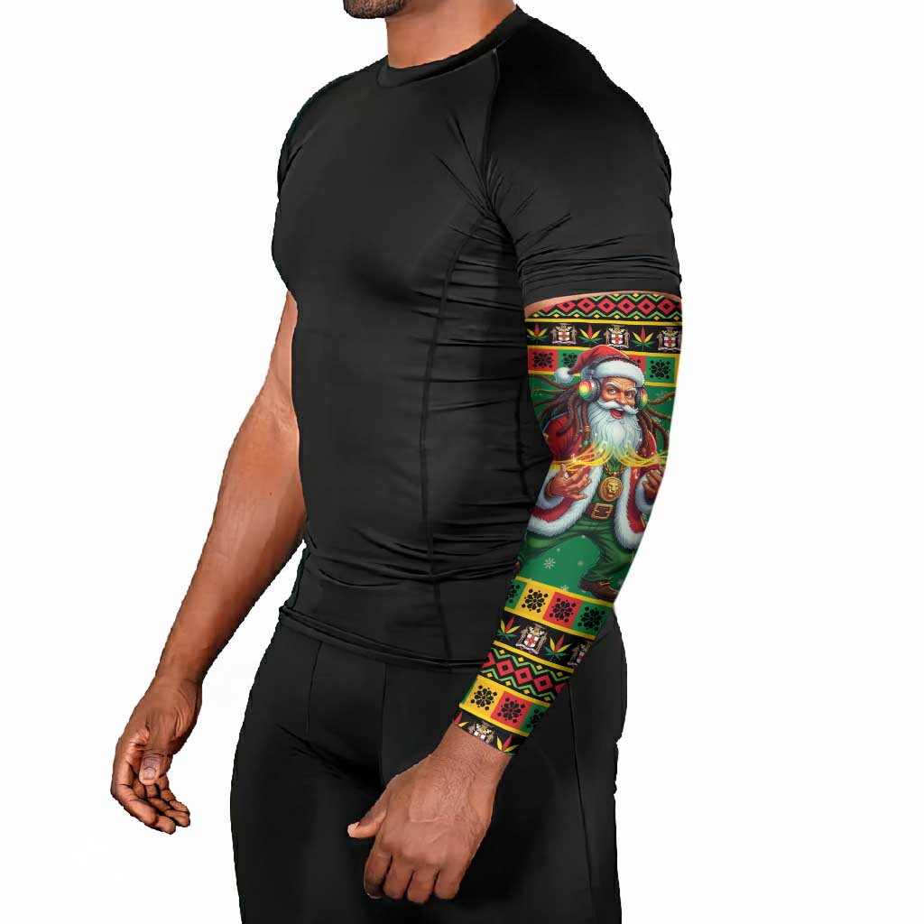 Afro-Jamaicans Christmas Arm Sleeves Reggae Santa with Dreadlocks Design