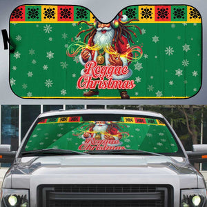 Afro-Jamaicans Christmas Auto Sun Shade Reggae Santa with Dreadlocks Design
