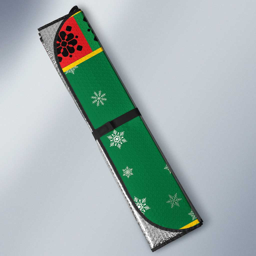 Afro-Jamaicans Christmas Auto Sun Shade Reggae Santa with Dreadlocks Design