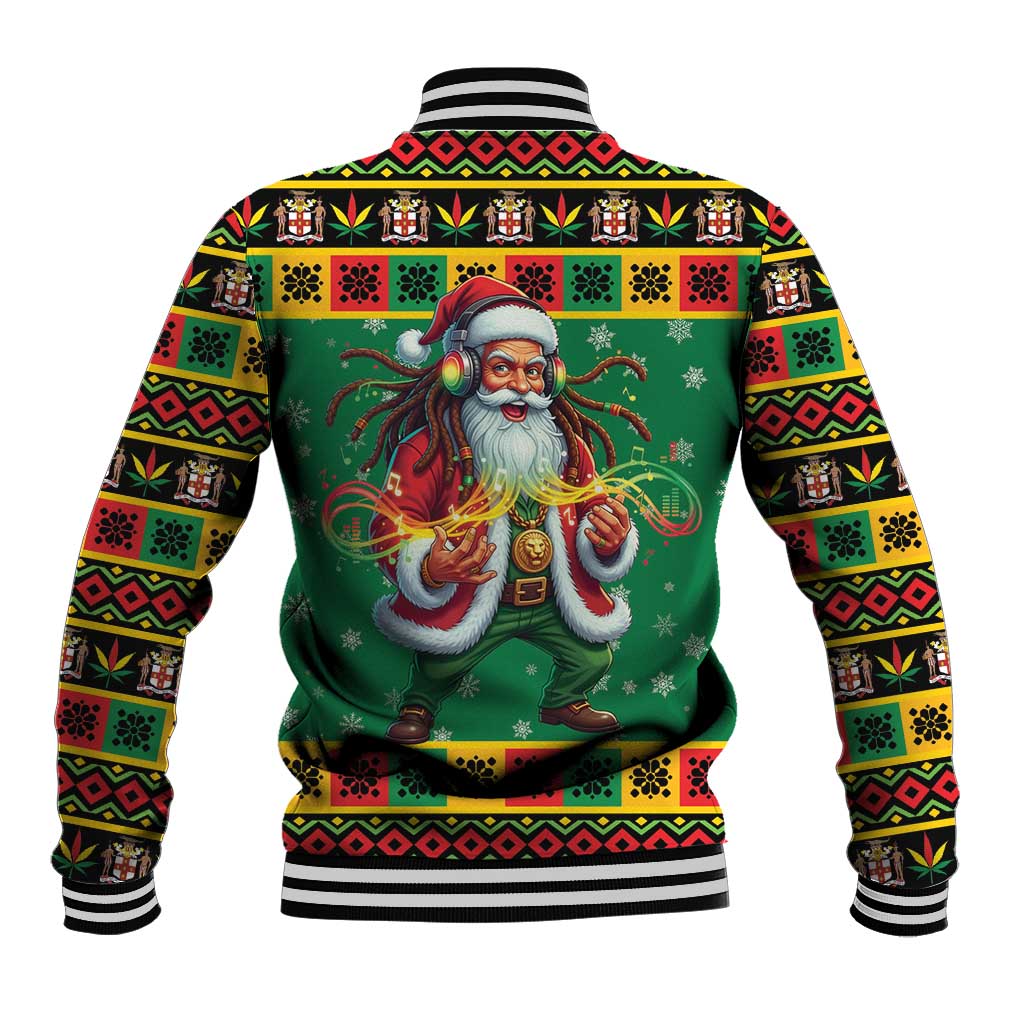 Afro-Jamaicans Christmas Baseball Jacket Reggae Santa with Dreadlocks Design - African Pride