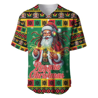 Afro-Jamaicans Christmas Baseball Jersey Reggae Santa with Dreadlocks Design - African Pride