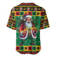 Afro-Jamaicans Christmas Baseball Jersey Reggae Santa with Dreadlocks Design - African Pride