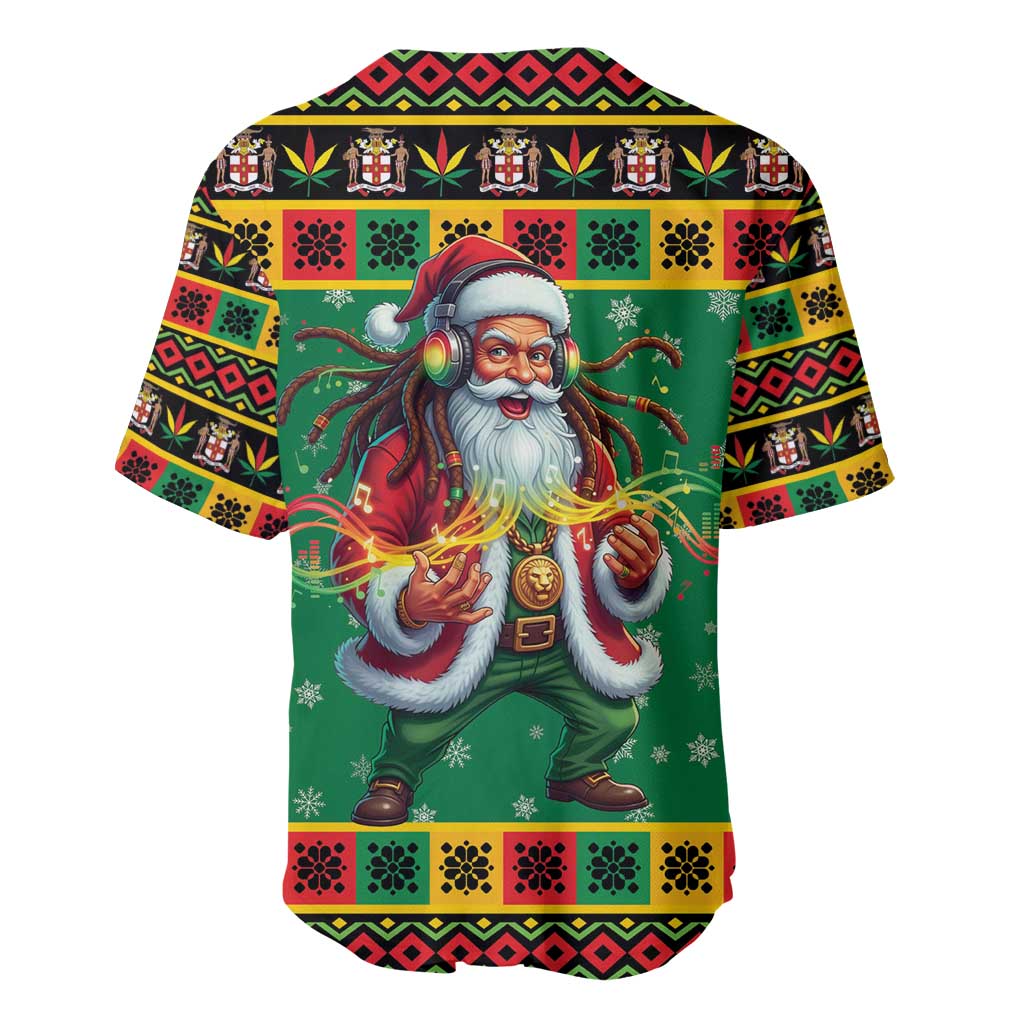 Afro-Jamaicans Christmas Baseball Jersey Reggae Santa with Dreadlocks Design - African Pride