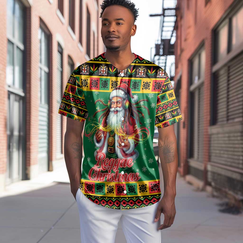Afro-Jamaicans Christmas Baseball Jersey Reggae Santa with Dreadlocks Design - African Pride