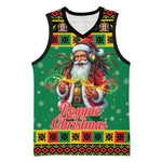 Afro-Jamaicans Christmas Basketball Jersey Reggae Santa with Dreadlocks Design - African Pride