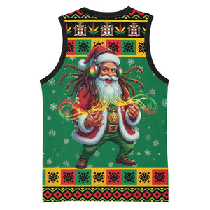 Afro-Jamaicans Christmas Basketball Jersey Reggae Santa with Dreadlocks Design - African Pride