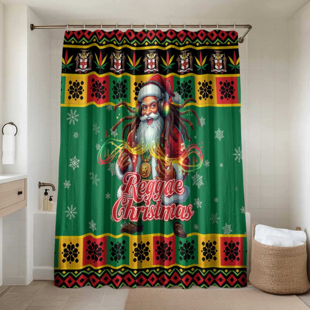 Afro-Jamaicans Christmas Bathroom Set Reggae Santa with Dreadlocks Design