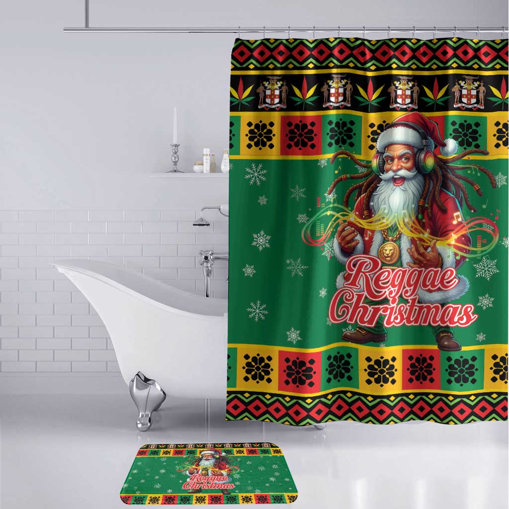 Afro-Jamaicans Christmas Bathroom Set Reggae Santa with Dreadlocks Design