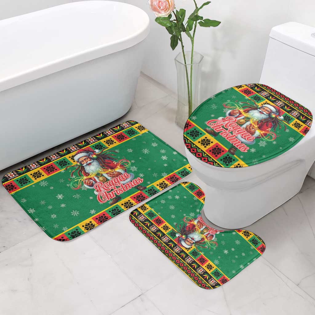 Afro-Jamaicans Christmas Bathroom Set Reggae Santa with Dreadlocks Design