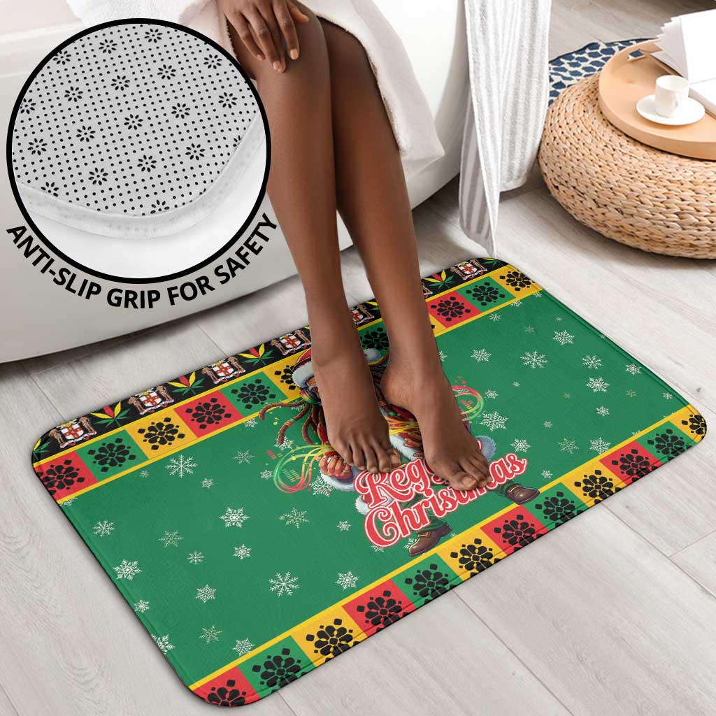 Afro-Jamaicans Christmas Bathroom Set Reggae Santa with Dreadlocks Design