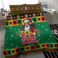 Afro-Jamaicans Christmas Bedding Set Reggae Santa with Dreadlocks Design - African Pride