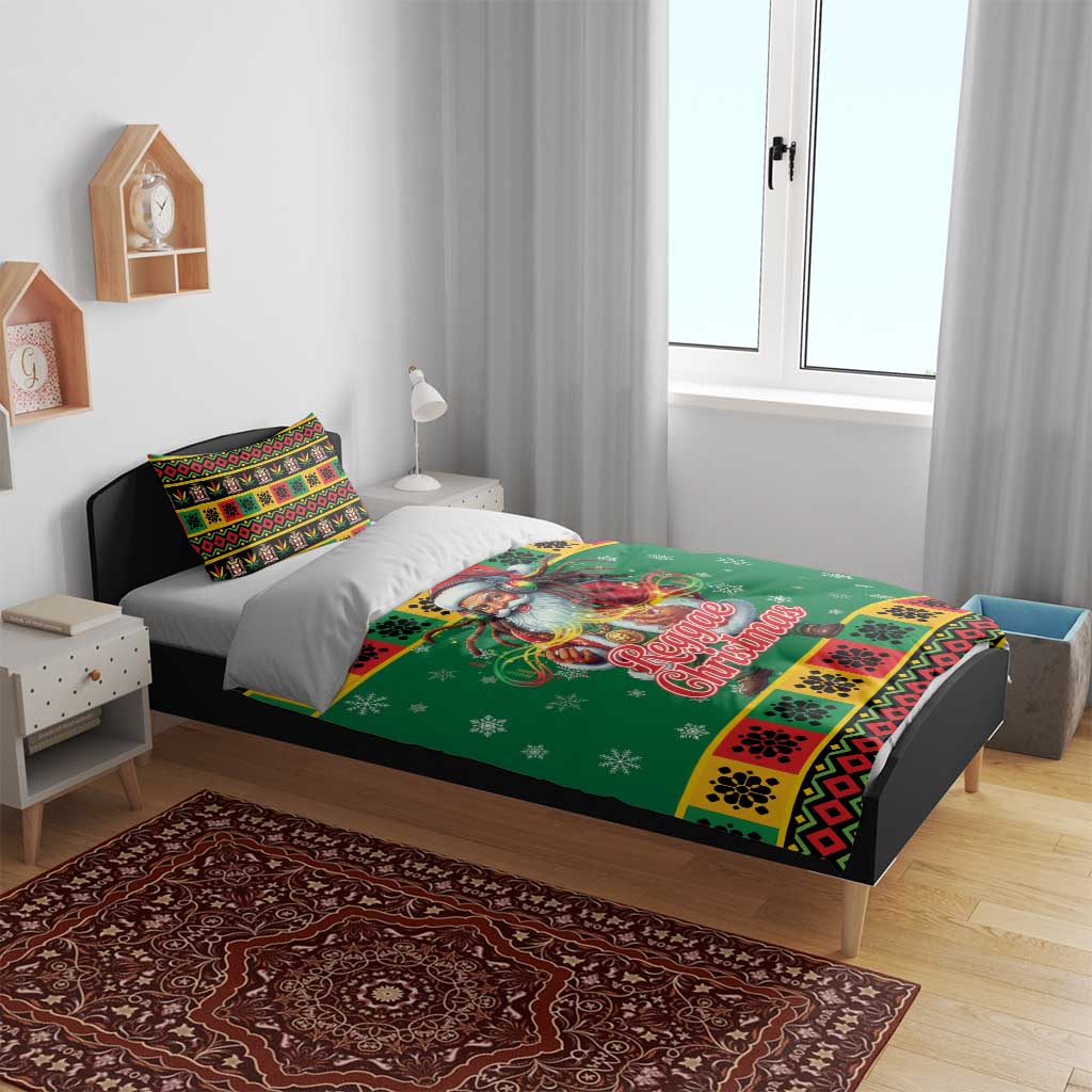 Afro-Jamaicans Christmas Bedding Set Reggae Santa with Dreadlocks Design - African Pride
