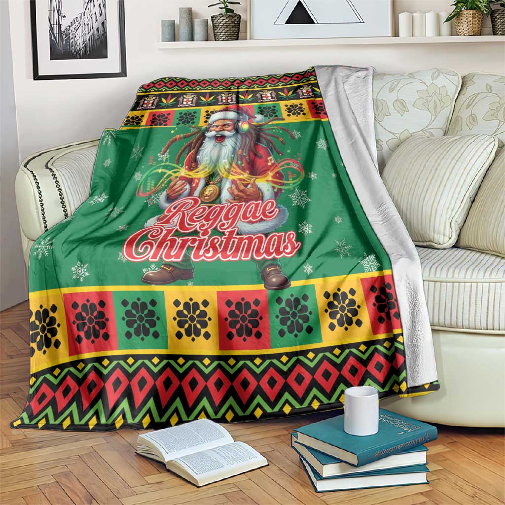 Afro-Jamaicans Christmas Blanket Reggae Santa with Dreadlocks Design - African Pride