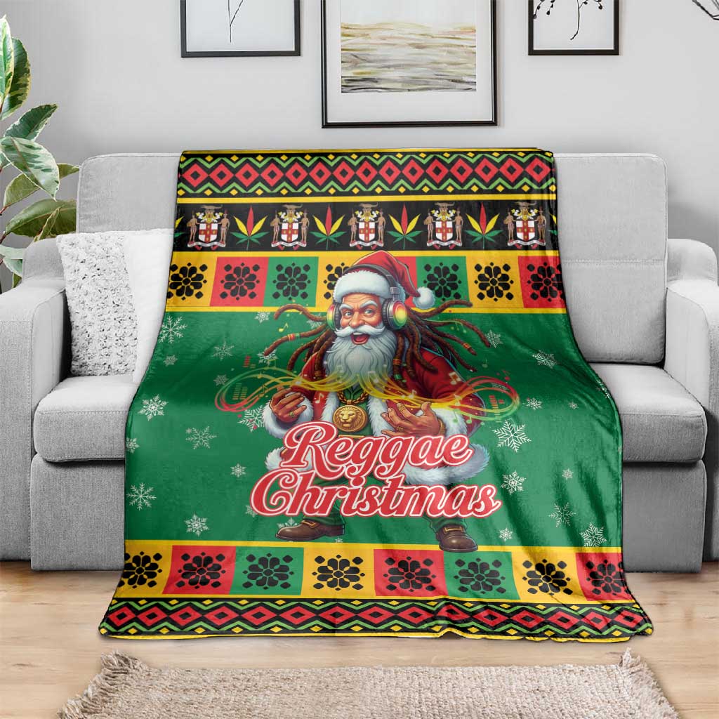 Afro-Jamaicans Christmas Blanket Reggae Santa with Dreadlocks Design - African Pride