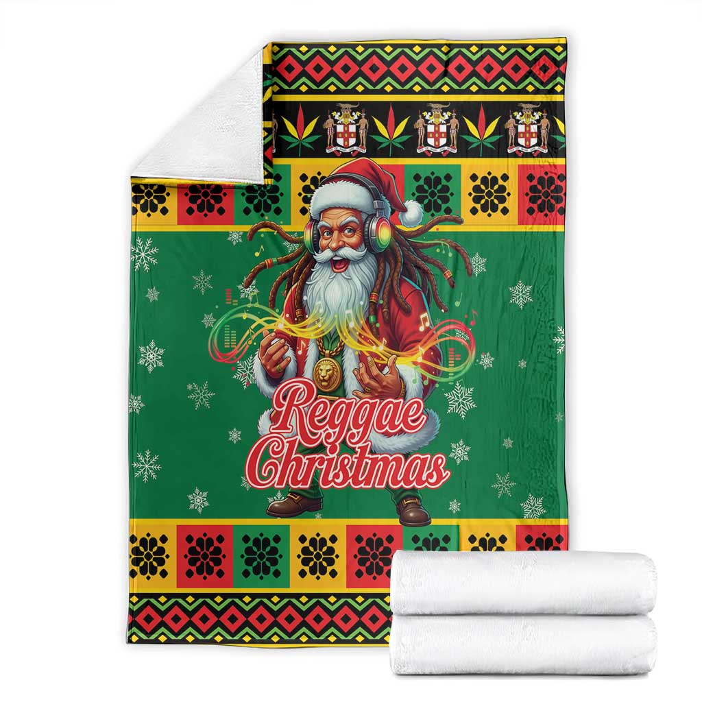 Afro-Jamaicans Christmas Blanket Reggae Santa with Dreadlocks Design - African Pride