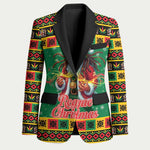 Afro-Jamaicans Christmas Blazer Reggae Santa with Dreadlocks Design