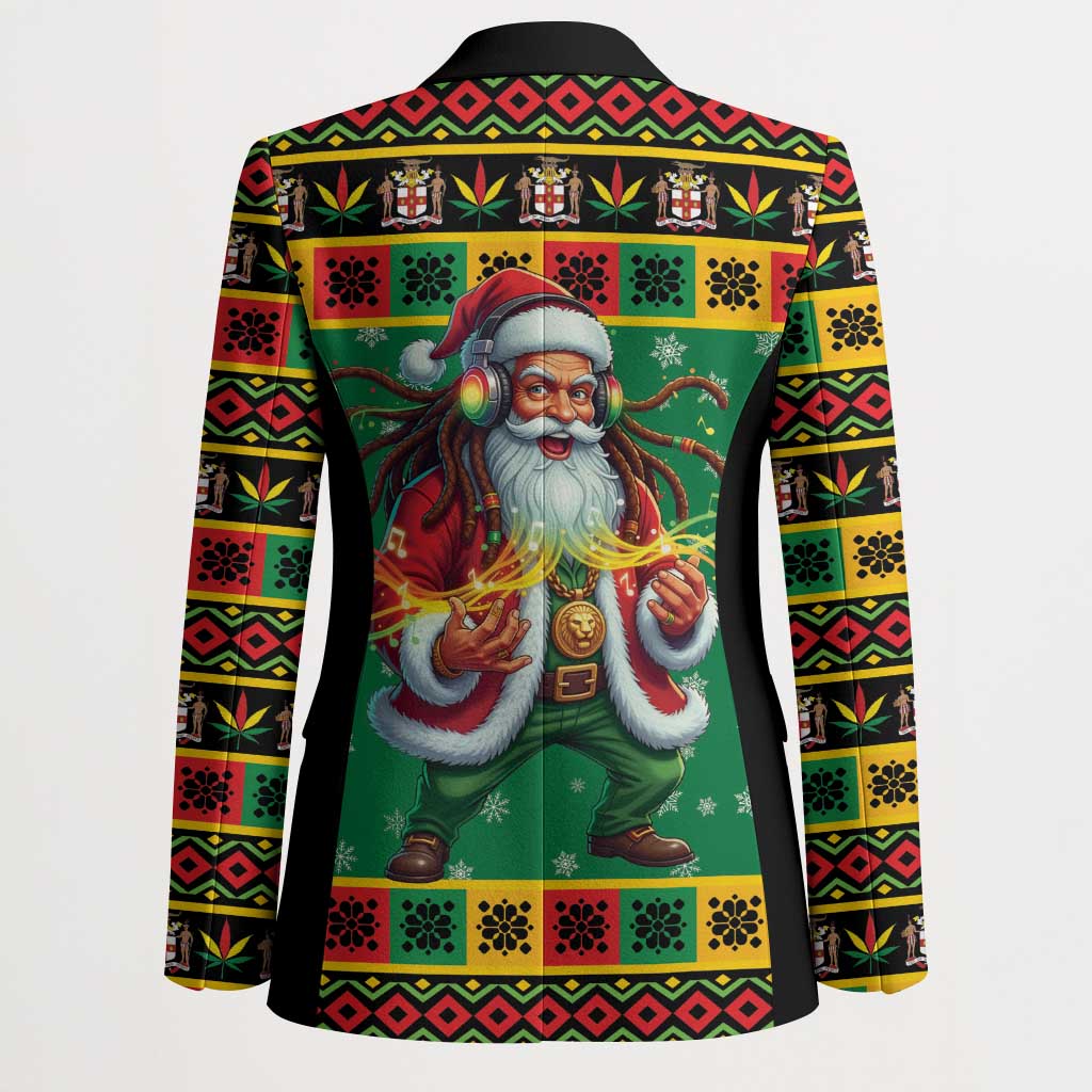 Afro-Jamaicans Christmas Blazer Reggae Santa with Dreadlocks Design
