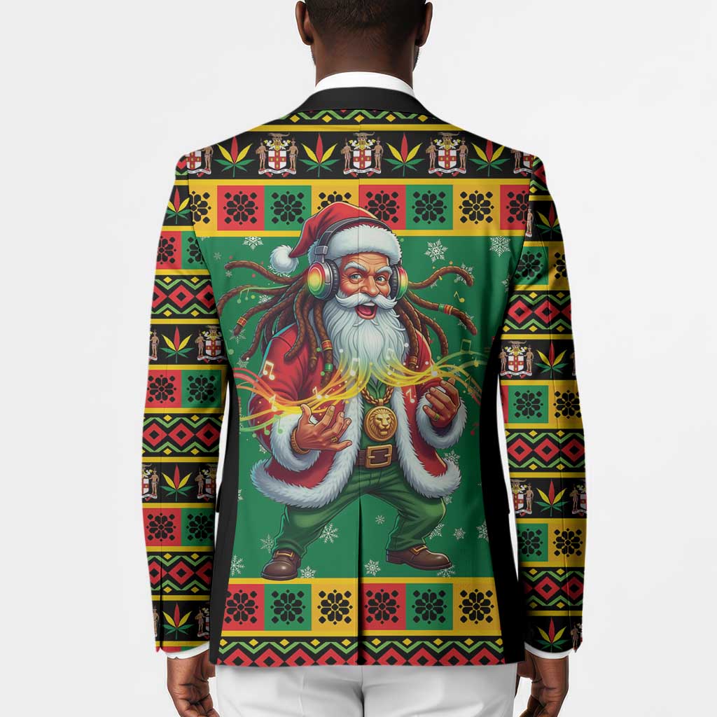 Afro-Jamaicans Christmas Blazer Reggae Santa with Dreadlocks Design