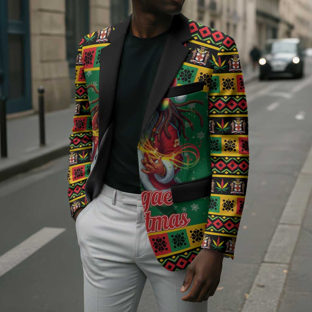 Afro-Jamaicans Christmas Blazer Reggae Santa with Dreadlocks Design