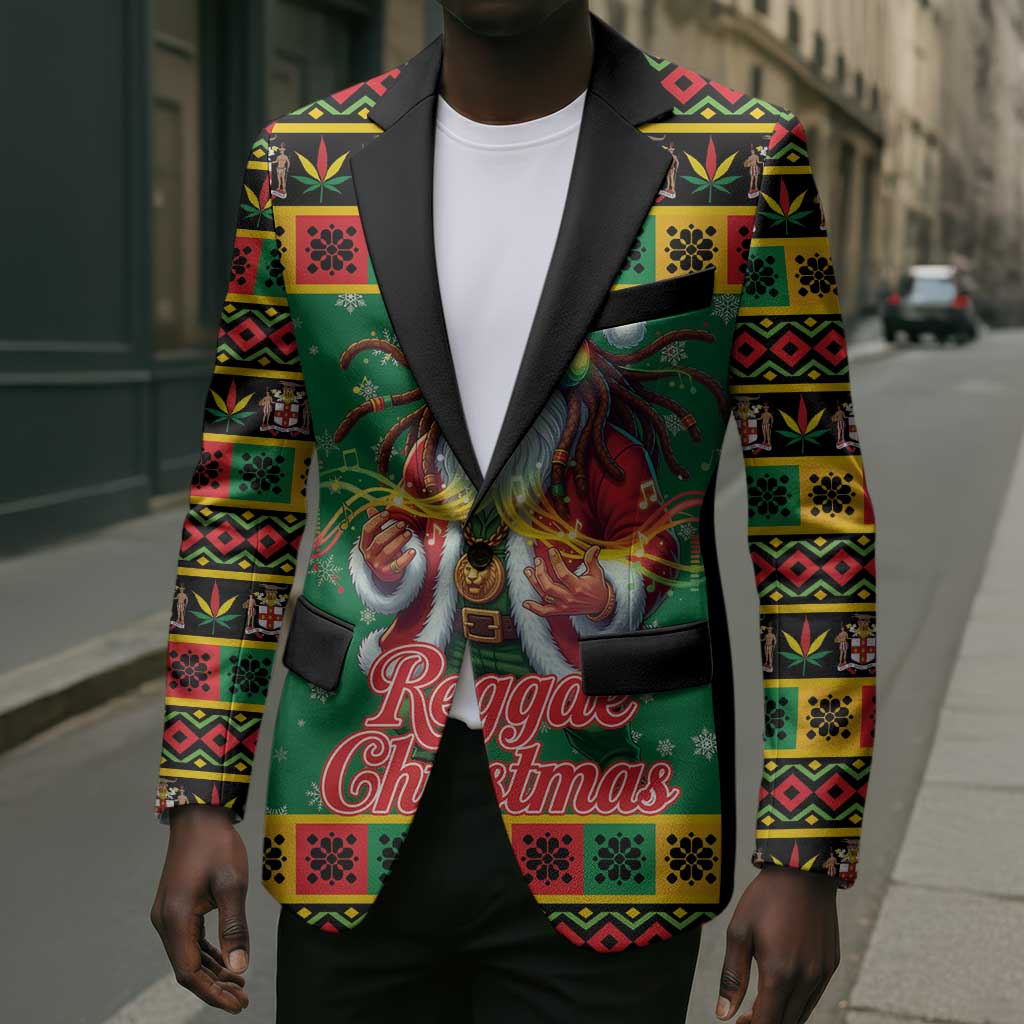 Afro-Jamaicans Christmas Blazer Reggae Santa with Dreadlocks Design