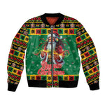 Afro-Jamaicans Christmas Bomber Jacket Reggae Santa with Dreadlocks Design - African Pride