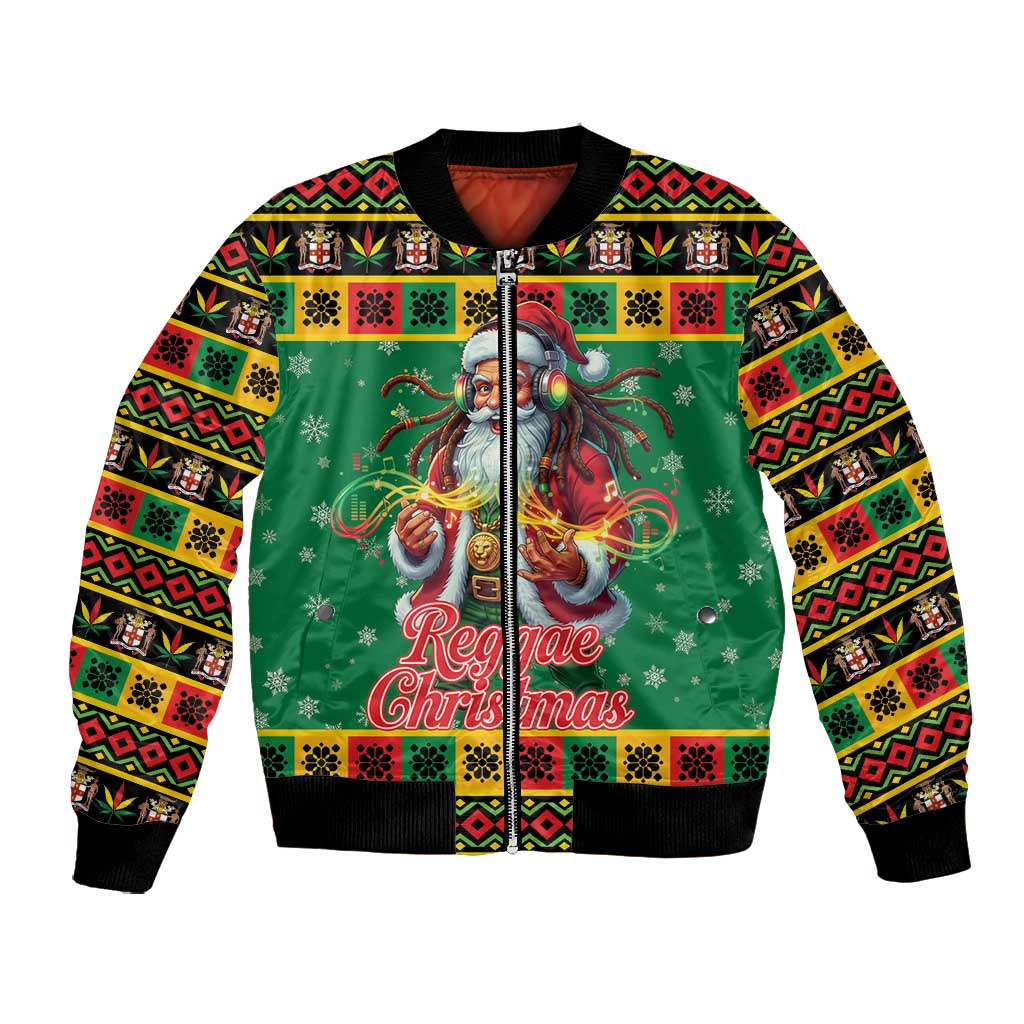 Afro-Jamaicans Christmas Bomber Jacket Reggae Santa with Dreadlocks Design - African Pride