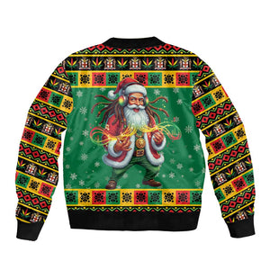 Afro-Jamaicans Christmas Bomber Jacket Reggae Santa with Dreadlocks Design - African Pride
